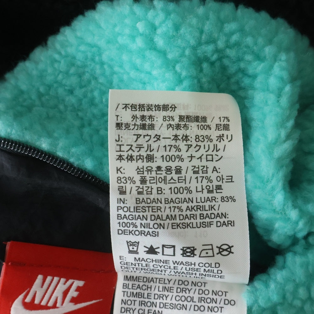 NIKE(ナイキ) AS M NSW VW SWSH FULL ZIP JKT ビッグスウッシュボアフリースリバーシブルジャケット グリーン/ブラック BQ6546-301