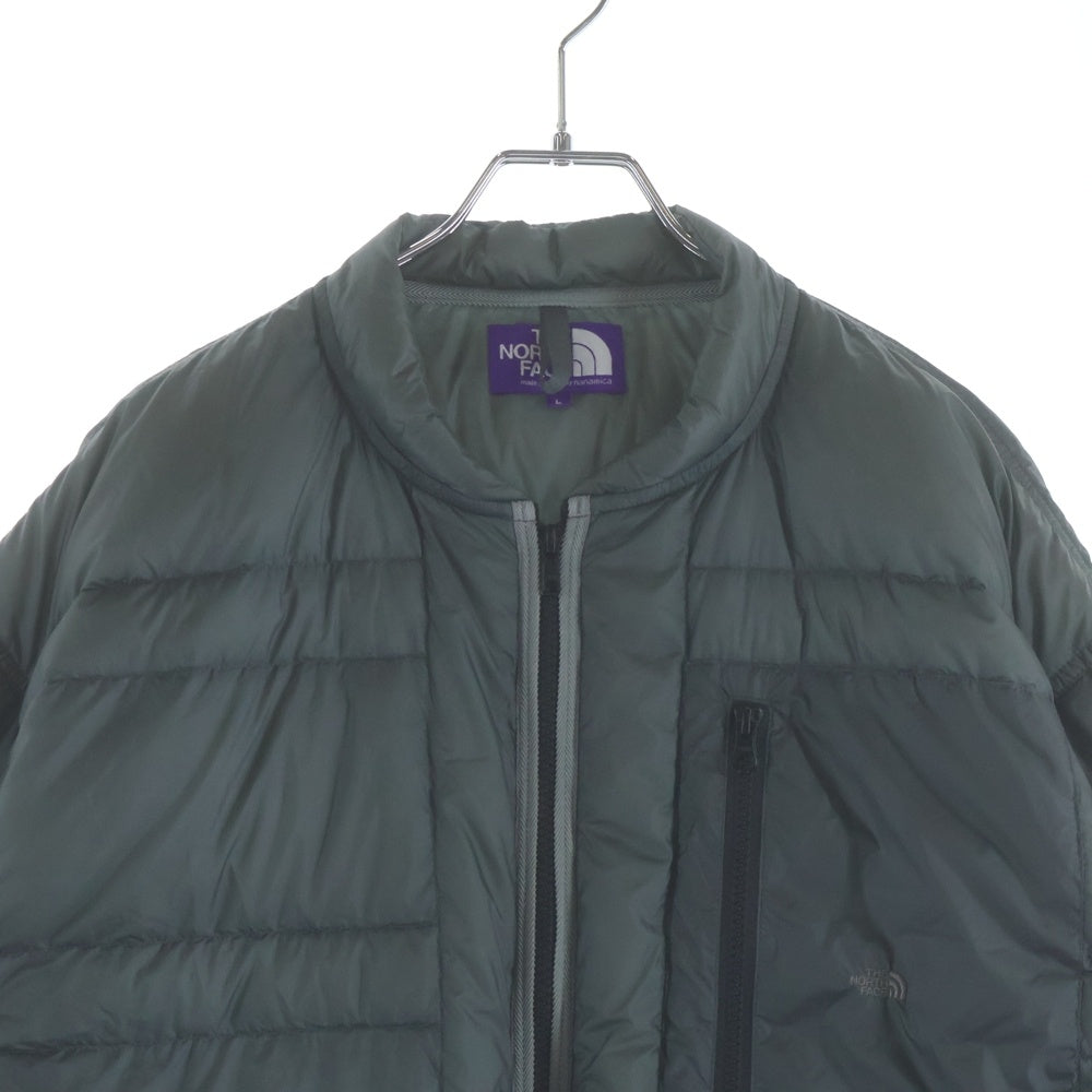 THE NORTH FACE PURPLE LABEL(ノースフェイスパープルレーベル) Field Down Jacket フィールドダウンジャケット 胸ロゴ刺繍 ノーカラー ジップアップジャケット グレー ND2057N