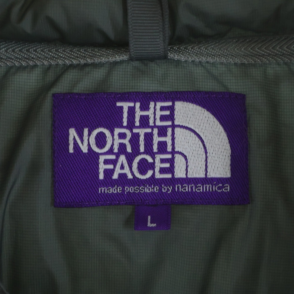 THE NORTH FACE PURPLE LABEL(ノースフェイスパープルレーベル) Field Down Jacket フィールドダウンジャケット 胸ロゴ刺繍 ノーカラー ジップアップジャケット グレー ND2057N