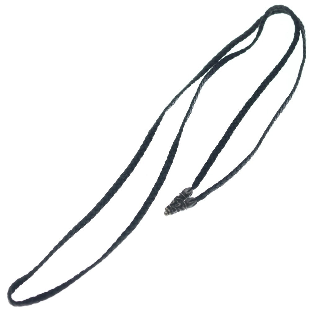 CHROME HEARTS(クロムハーツ) LEATHER BRAID SCROLL ネックレス レザーブレイドネックレス ブラック/シルバー BCA377