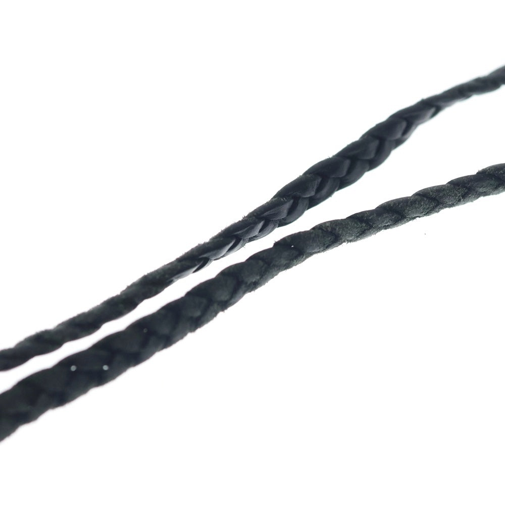 CHROME HEARTS(クロムハーツ) LEATHER BRAID SCROLL ネックレス レザーブレイドネックレス ブラック/シルバー BCA377