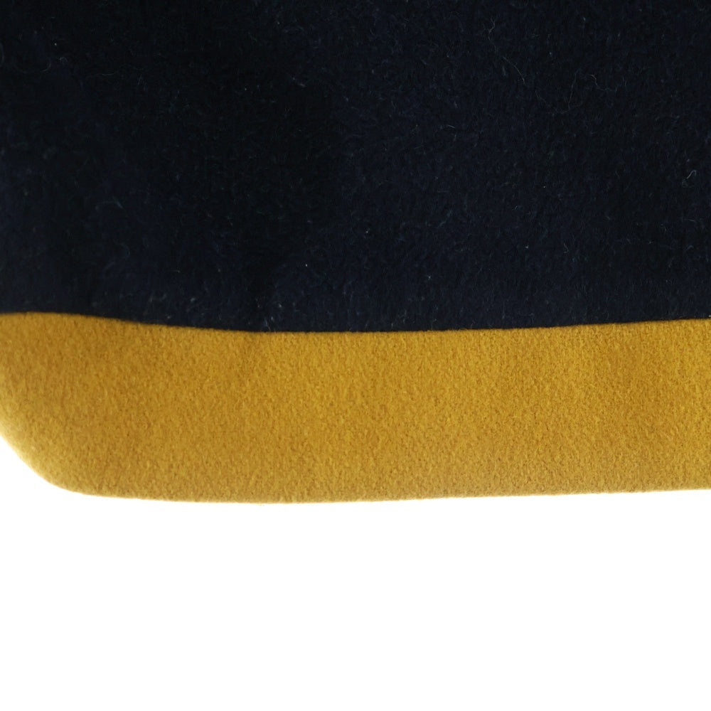 the Sakaki(ザ サカキ) Stadium Jumper スタジアムジャンパー ウール レザー切り替え ブルゾン ジャケット ネイビー/イエロー