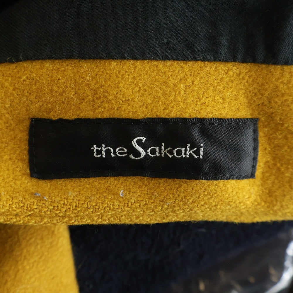 the Sakaki(ザ サカキ) Stadium Jumper スタジアムジャンパー ウール レザー切り替え ブルゾン ジャケット ネイビー/イエロー