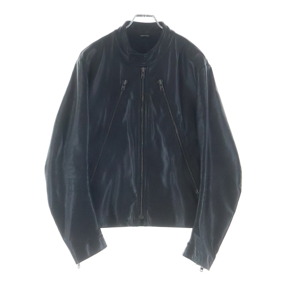 Maison Martin Margiela(メゾンマルタンマルジェラ) 09AW ここのえ期 5-ZIP LEATHER JACKET 八の字 レザー ライダースジャケット ブラック