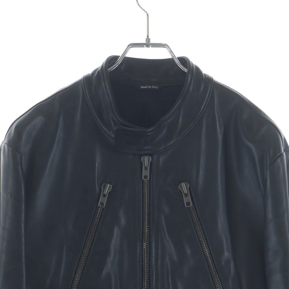 Maison Martin Margiela(メゾンマルタンマルジェラ) 09AW ここのえ期 5-ZIP LEATHER JACKET 八の字 レザー ライダースジャケット ブラック