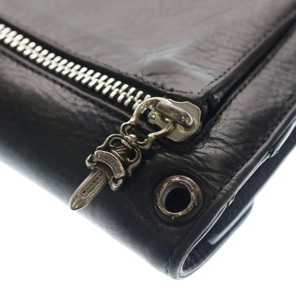 CHROME HEARTS(クロムハーツ) WAVE BS FLUER ウェーブ BSフレア レザーウォレット 財布 ブラック