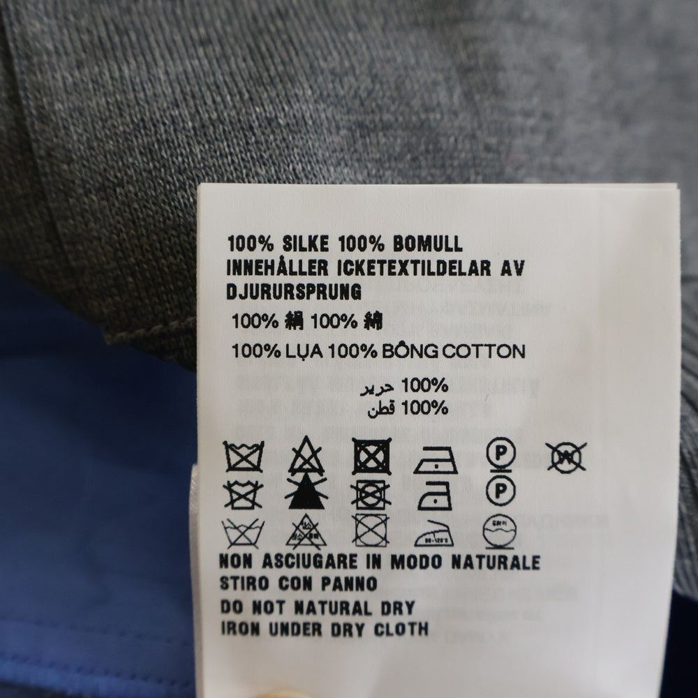 miumiu(ミュウミュウ) 24AW Camicie Maglia Popeline Shirt カミーチェ マグリアポプリン オープンカラー長袖シャツ レディース グレー/ブルー MK1890 S000 15Q9