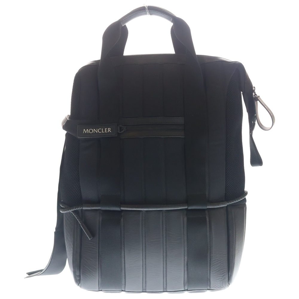 MONCLER(モンクレール) 18AW BACKPACK レザー ラバーロゴ バックパック リュックサック ブラック D209H0060100