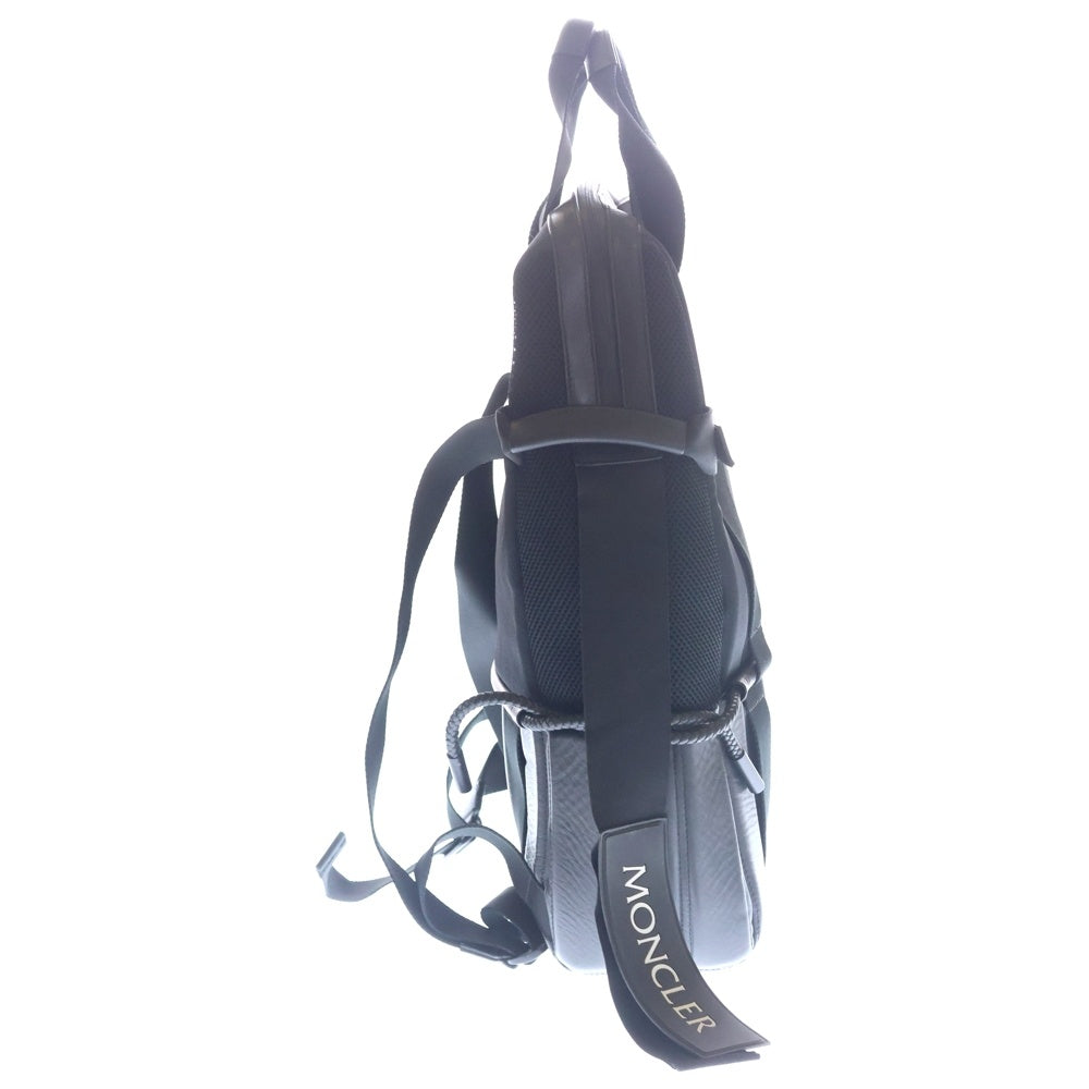 MONCLER(モンクレール) 18AW BACKPACK レザー ラバーロゴ バックパック リュックサック ブラック D209H0060100