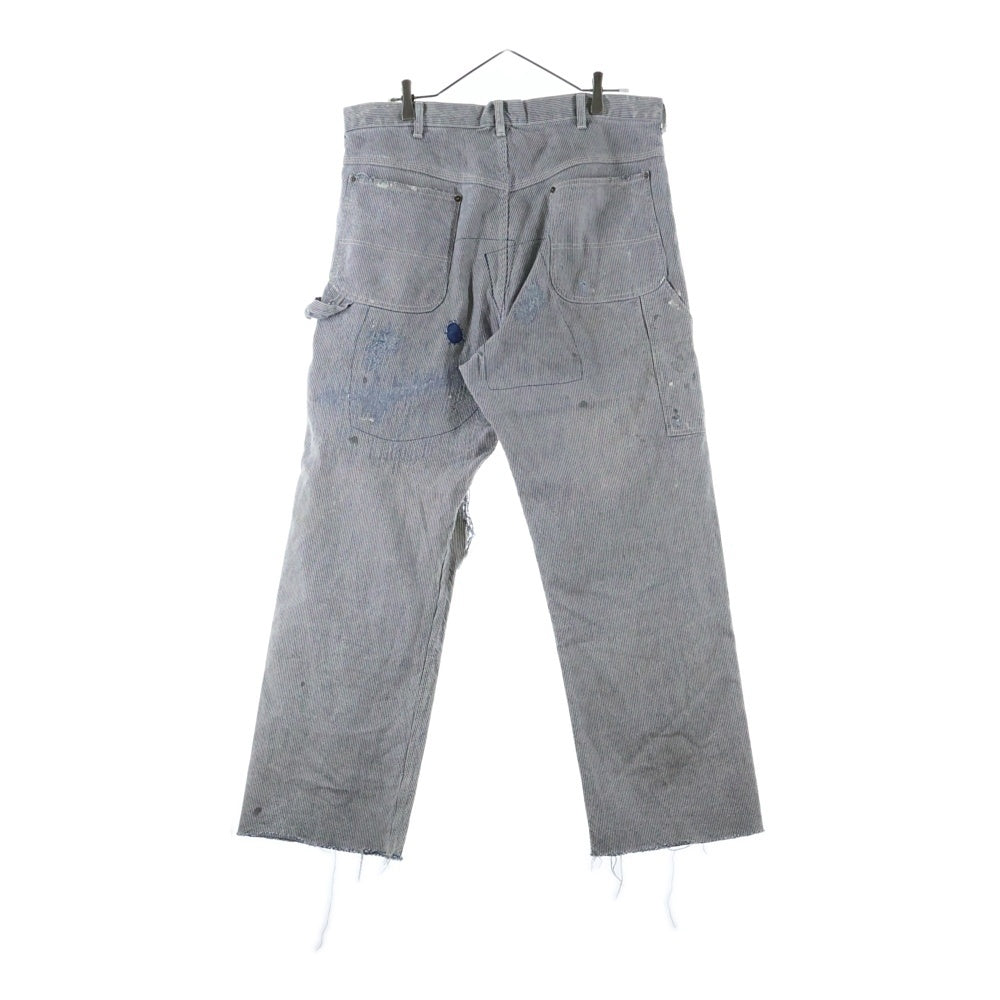 SAINT MICHAEL(セントマイケル) 24SS DENIM PANTS/HICKORY ヒッコリー ストライプ ダメージデニムパンツ インディゴ SM-YS8-0000-052
