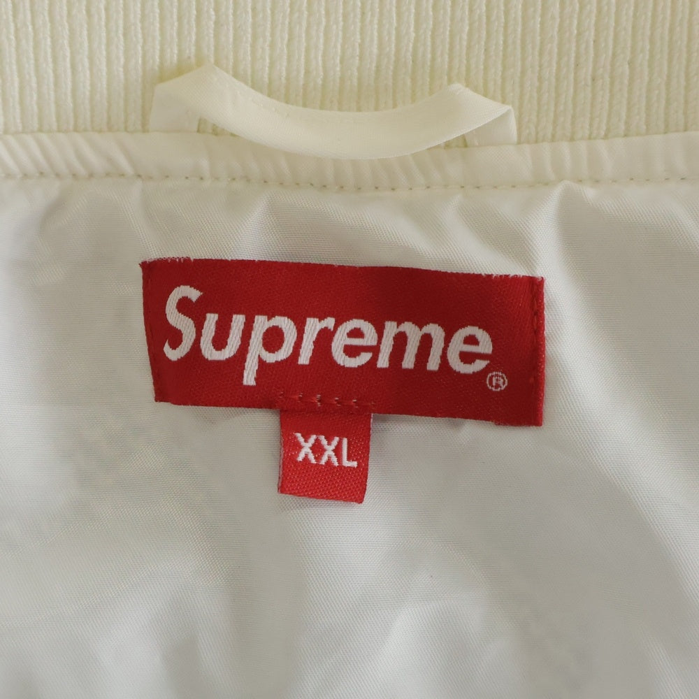 SUPREME(シュプリーム) 23SS Pinstripe Varsity Zip Up Sweater ピンストライプ バーシティ ジップアップスウェット ホワイト