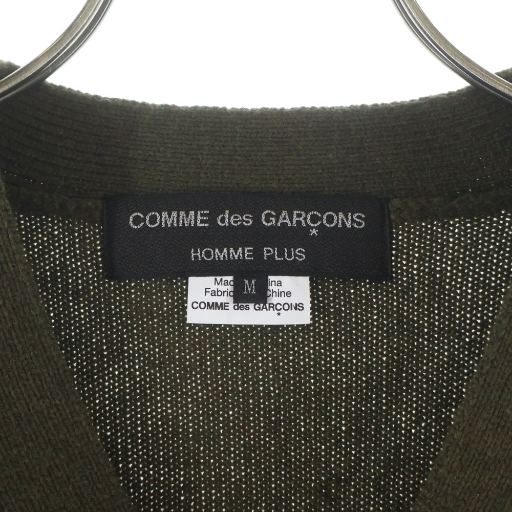 COMME des GARCONS HOMME PLUS(コムデギャルソンオムプリュス) 25AW AD2025 パッチワークデザイン ウールナイロンニット カーディガン カーキ/マルチカラー PP-N003