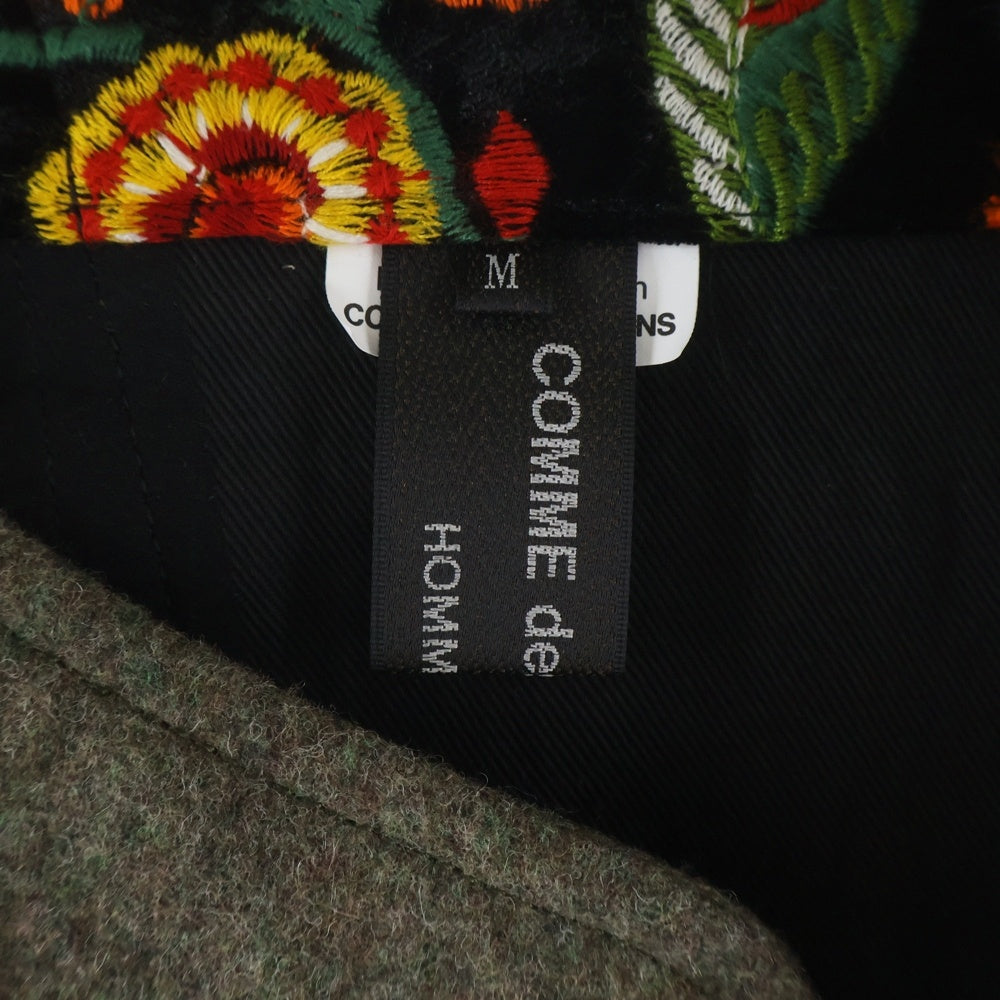 COMME des GARCONS HOMME PLUS(コムデギャルソンオムプリュス) 25AW AD2025 フローラル エンブロイダリー ドッキングジレベスト ブラック/カーキ PP-V003