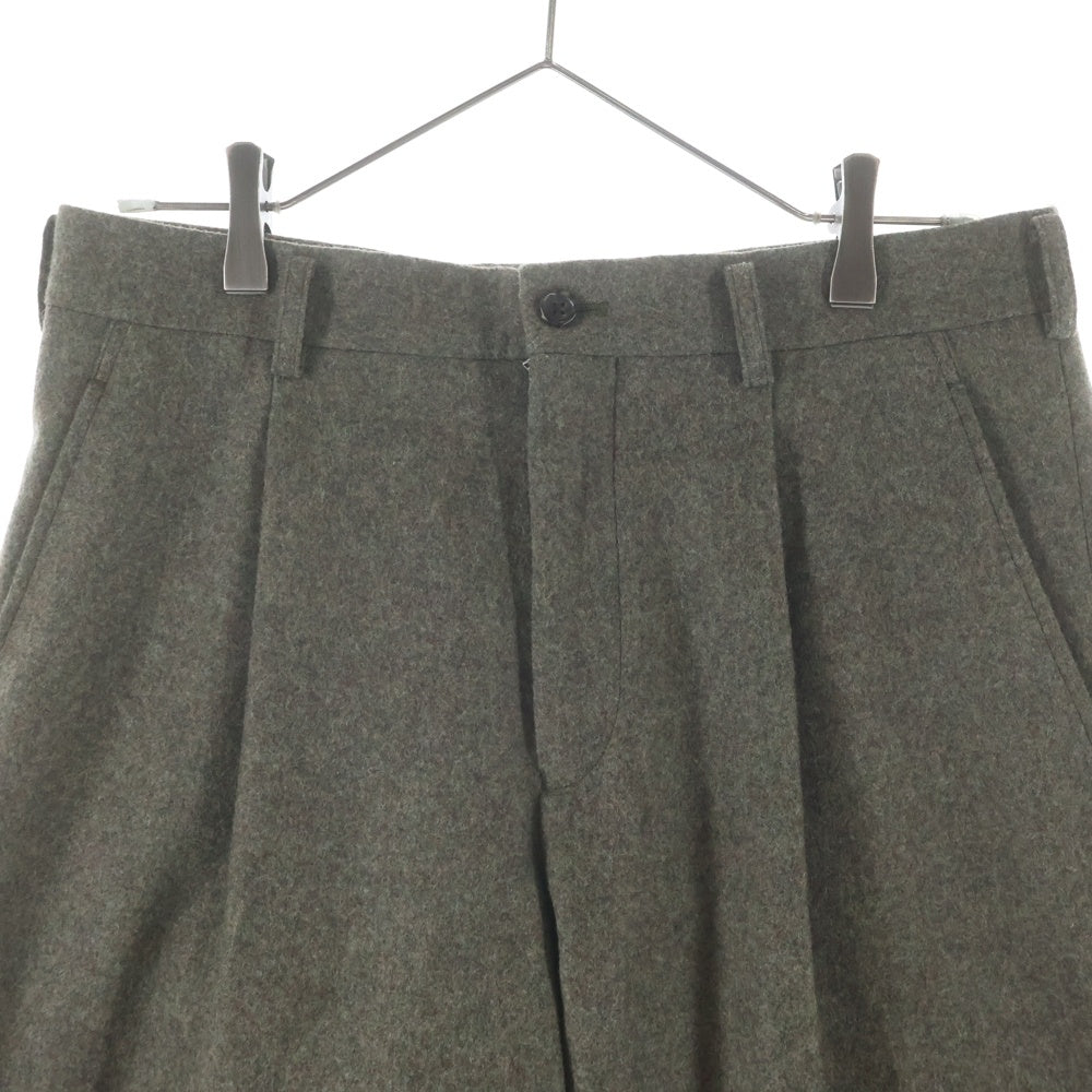 COMME des GARCONS HOMME PLUS(コムデギャルソンオムプリュス) 25AW AD2025 ジップフライ ワンタック ウールスラックスパンツ カーキ PP-P032