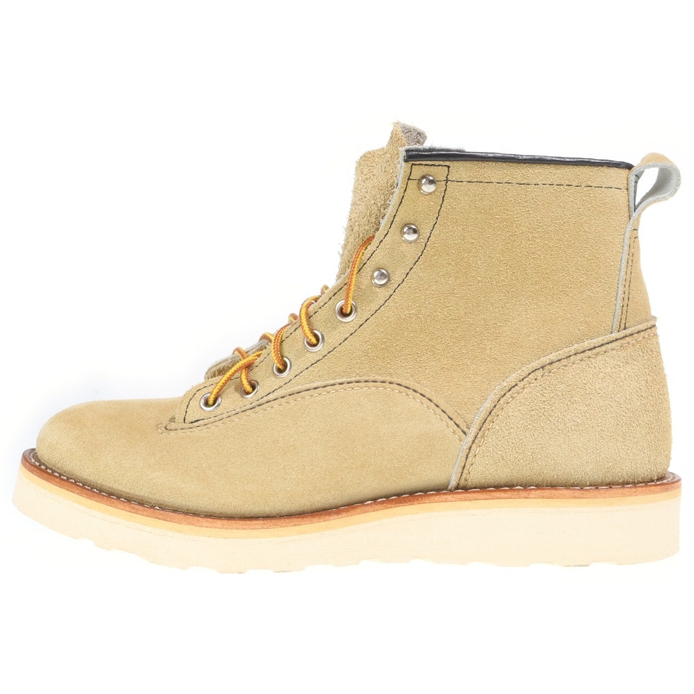 RED WING(レッド ウイング) BIOTOP別注 2925 6INCH LINEMAN 6インチラインマン レースアップ スウェード レザーブーツ ベージュ US8.5/26.5cm