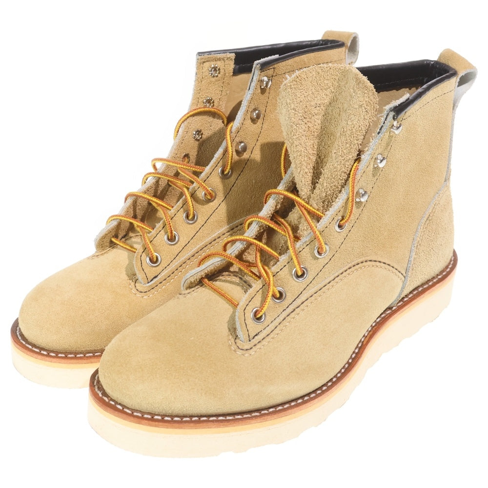 RED WING(レッド ウイング) BIOTOP別注 2925 6INCH LINEMAN 6インチラインマン レースアップ スウェード レザーブーツ ベージュ US8.5/26.5cm