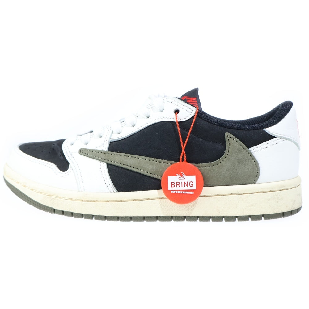 NIKE(ナイキ) ×TRAVIS SCOTT WMNS AIR JORDAN 1 LOW MEDIUM OLIVE トラヴィススコット ウィメンズ エアジョーダン1 ローカットスニーカー レディース US7/24cm DZ4137-106