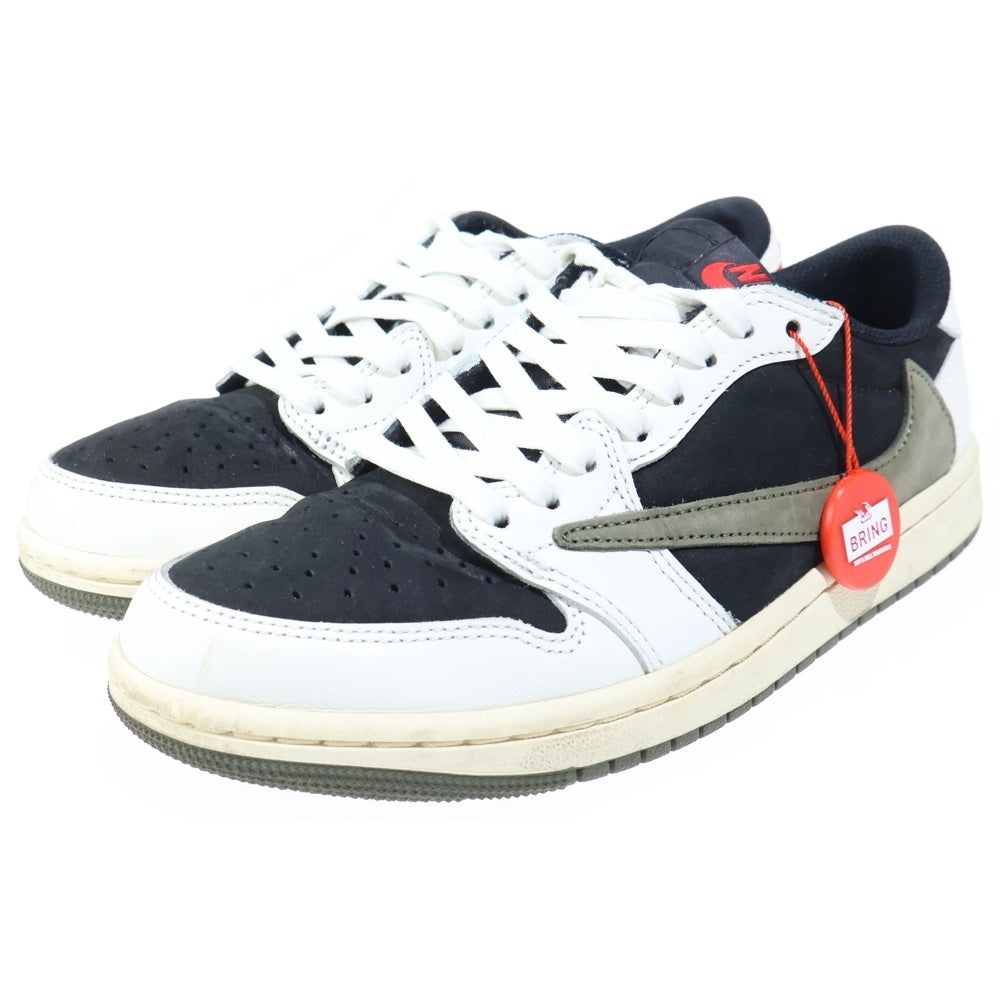 NIKE(ナイキ) ×TRAVIS SCOTT WMNS AIR JORDAN 1 LOW MEDIUM OLIVE トラヴィススコット ウィメンズ エアジョーダン1 ローカットスニーカー レディース US7/24cm DZ4137-106