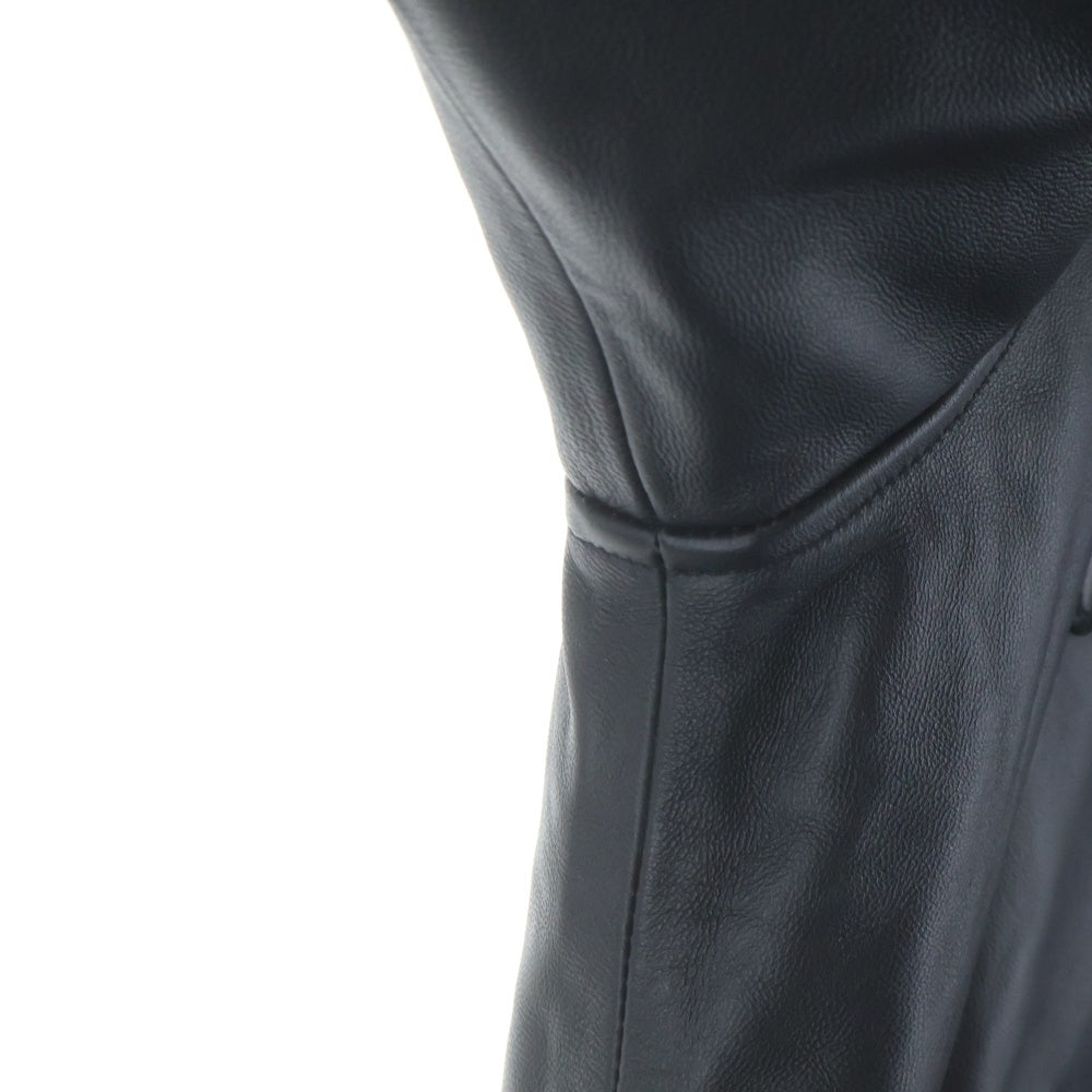 Hideandseek(ハイドアンドシーク) ×Toru Nishiura LEATHER VARSITY JACKET 西浦徹 ロゴパッチ シープレザー バーシティジャケット ブルゾン ブラック H30th-010126