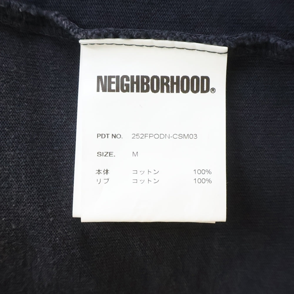 NEIGHBORHOOD(ネイバーフッド) 25AW×ONE OF THESE DAYS ワン オブ ジーズ デイズ サベージ加工 両面プリント クルーネック 半袖ポケットTシャツ カットソー ブラック 252FPODN-CSM03