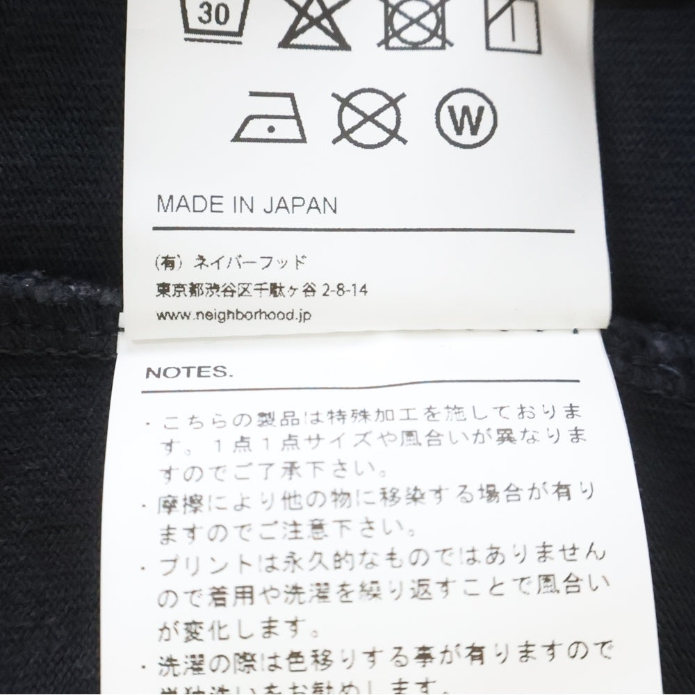 NEIGHBORHOOD(ネイバーフッド) 25AW×ONE OF THESE DAYS ワン オブ ジーズ デイズ サベージ加工 両面プリント クルーネック 半袖ポケットTシャツ カットソー ブラック 252FPODN-CSM03