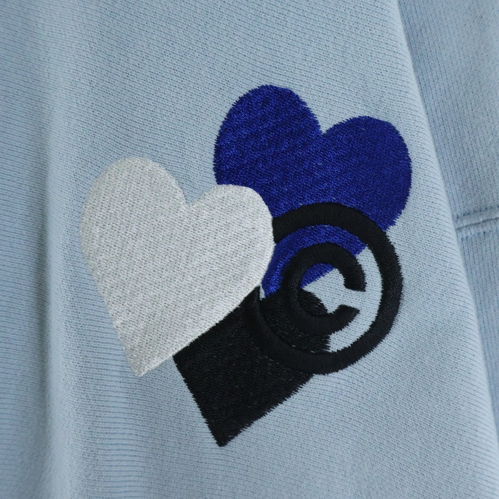 COIN PARKING DELIVERY(コインパーキングデリバリー) DOUBLE FACE HOODIE ロゴエンブロイダリー ダブルフェイスフーディ プルオーバースウェットパーカー ブルー