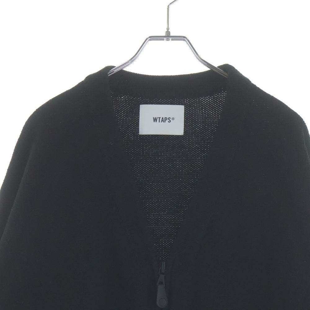 WTAPS(ダブルタップス) 22AW PALMER SWEATER ACRYLIC パーマーセーター アクリルニット ジップアップ カーディガン ブラック 222MADT-KNM04