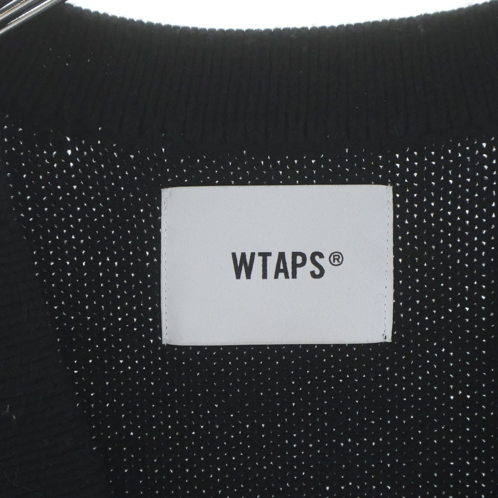 WTAPS(ダブルタップス) 22AW PALMER SWEATER ACRYLIC パーマーセーター アクリルニット ジップアップ カーディガン ブラック 222MADT-KNM04