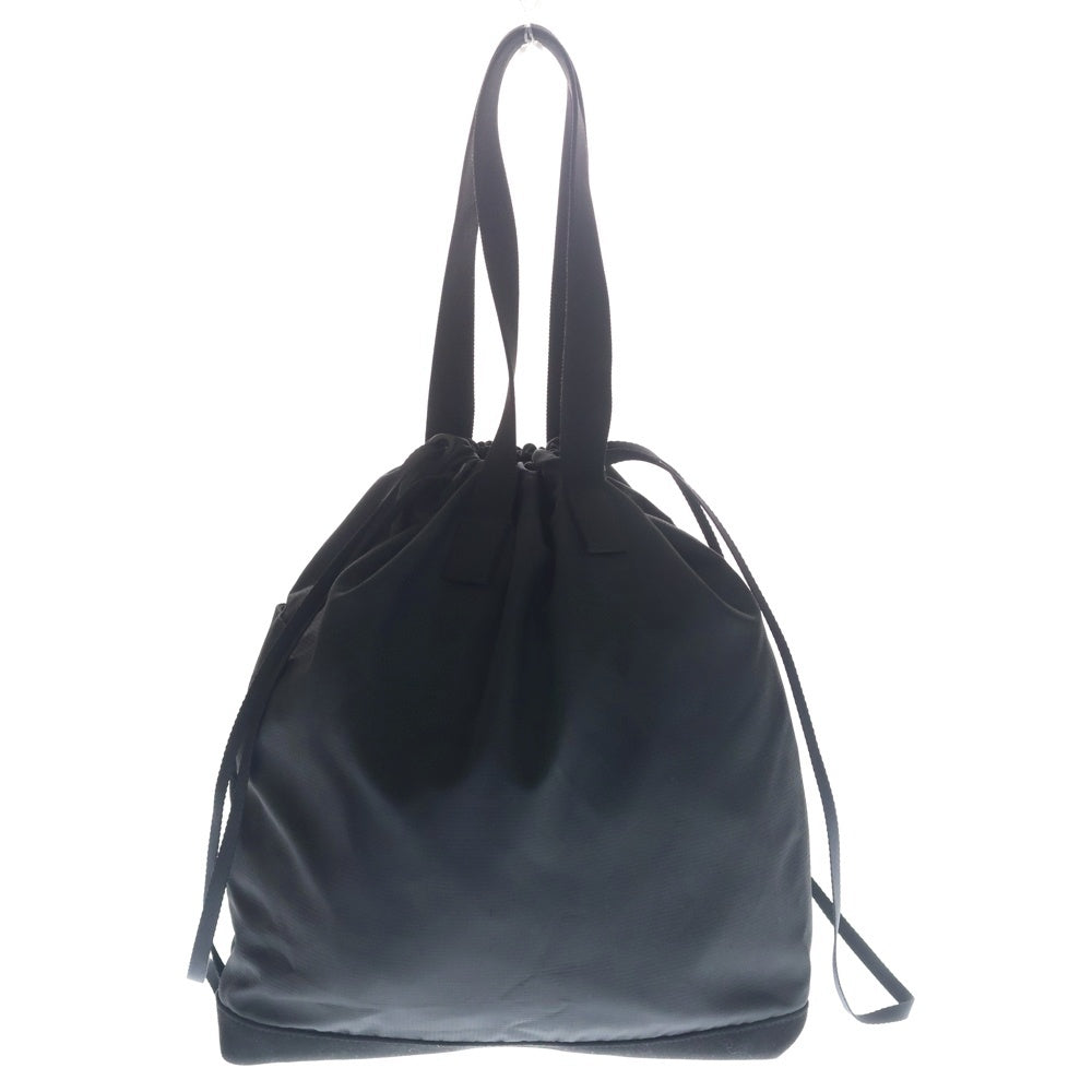 MONCLER(モンクレール) 22AW ×FRAGMENT TOTE BAG フラグメントデザイン ロゴプリント ドローストリング トートバッグ ブラック H209U5D00003