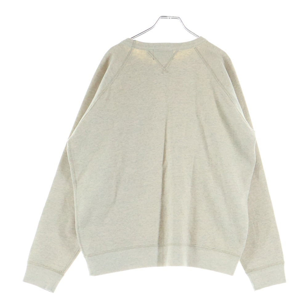RRL(ダブルアールエル) LOGO FLEECE SWEATSHIRT ロゴプリント ヴィンテージ加工 フリース スウェットトレーナー 裏起毛 アイボリー