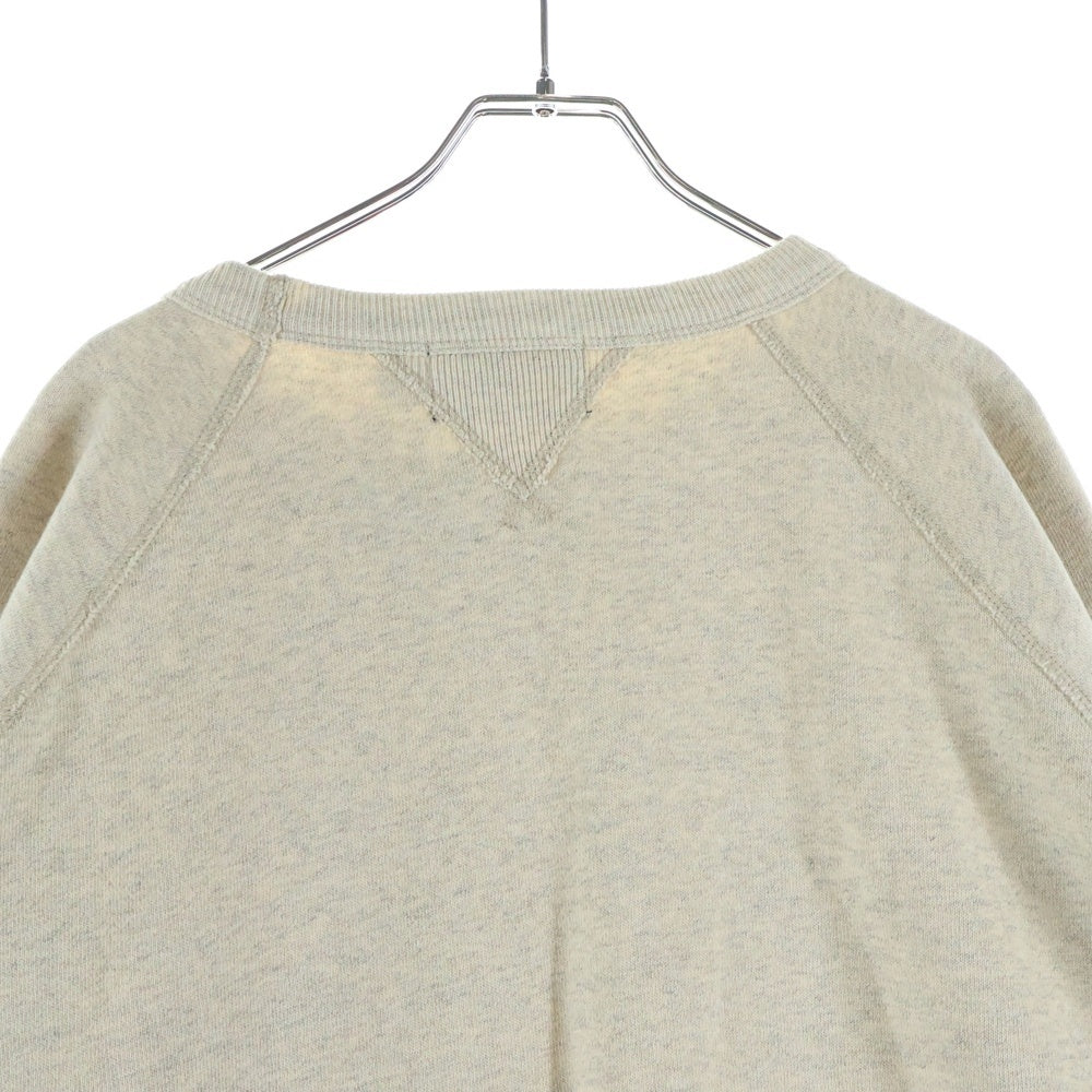 RRL(ダブルアールエル) LOGO FLEECE SWEATSHIRT ロゴプリント ヴィンテージ加工 フリース スウェットトレーナー 裏起毛 アイボリー