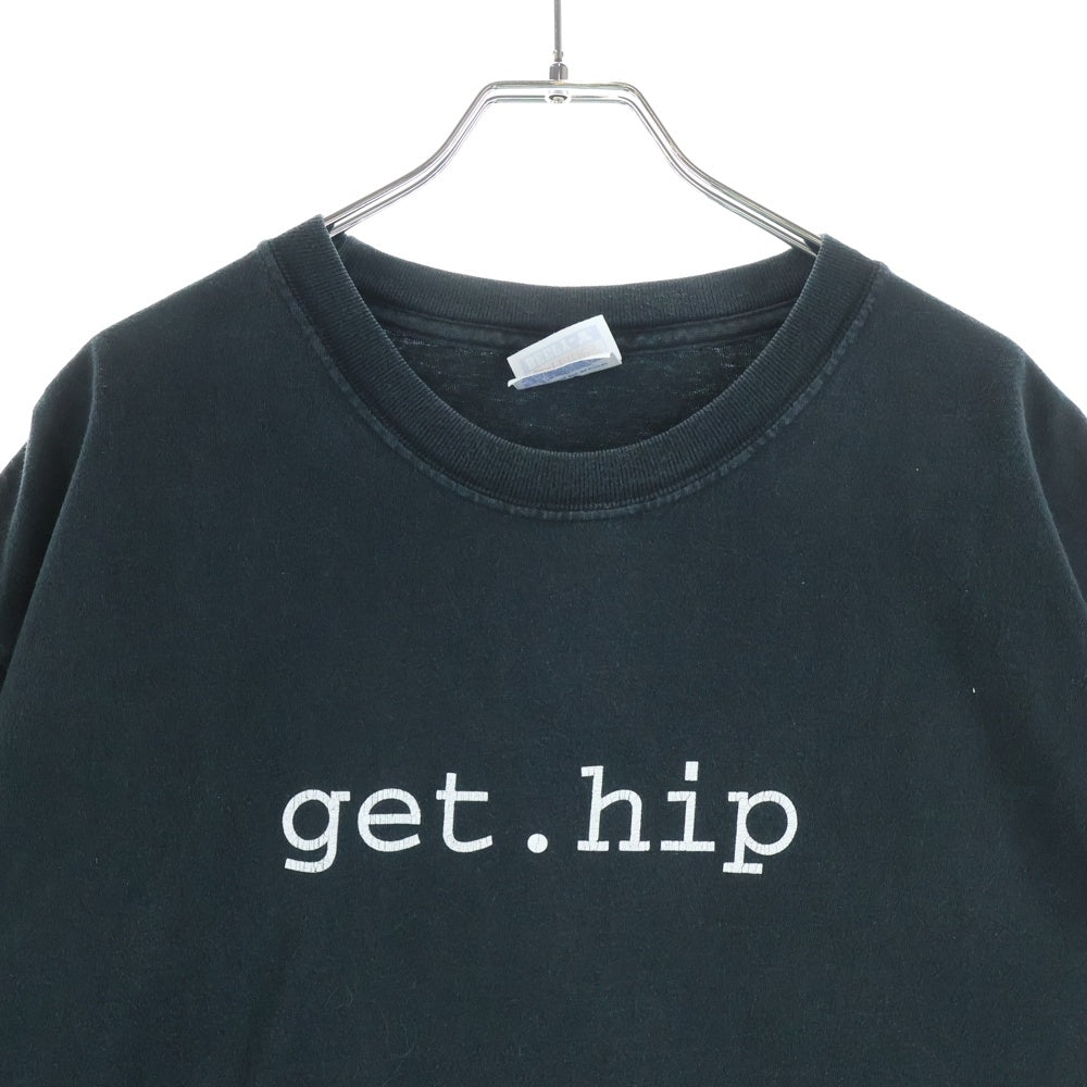 VINTAGE(ヴィンテージ) 90S HOUDINI get.hip TEE ヴィンテージ フーディニ メッセージプリント 企業Tシャツ 半袖クルーネックカットソー ブラック