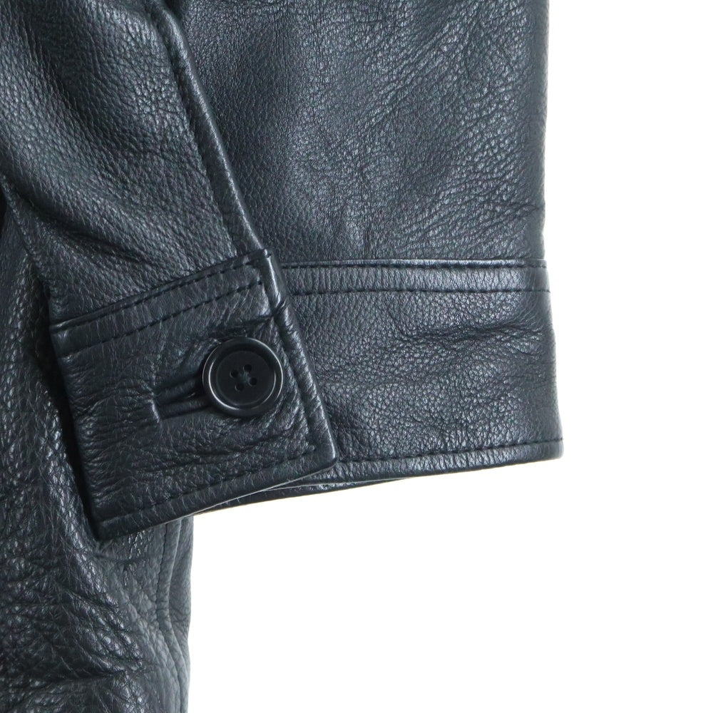 GAP ギャップ 90S VINTAGE OLD オールド カウレザー ヴィンテージ カーコート ジャケット ブラック GAP(ギャップ) 90S VINTAGE OLD オールド カウレザー ヴィンテージ
