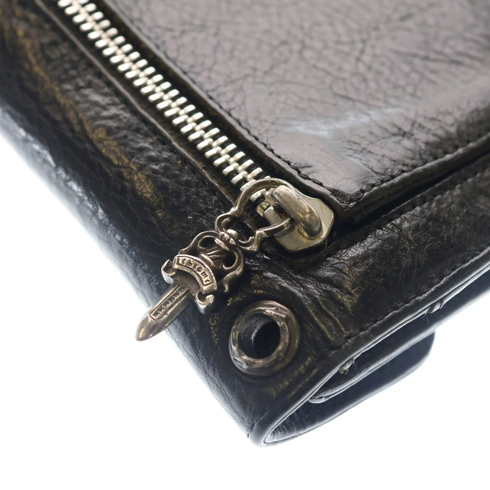 CHROME HEARTS(クロムハーツ) WAVE ウェーブ レザーウォレット 財布 ブラックBCA375
