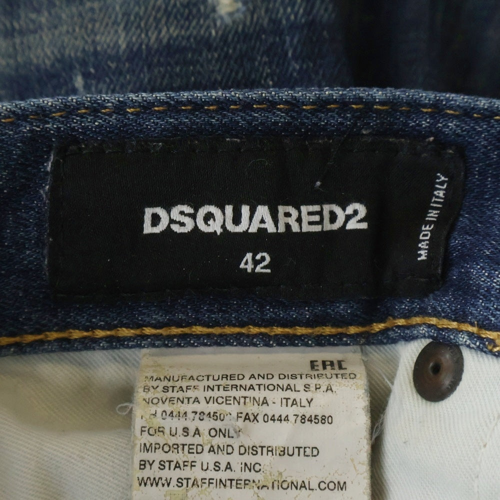 DSQUARED2(ディースクエアード) 16AW COOL GUY JEAN クールガイジーンズ ダメージ加工 ボタンフライ デニムスキニーパンツ インディゴ S71LB0172 S30342