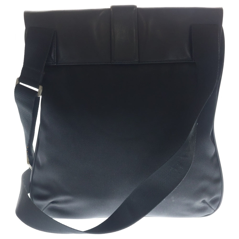 LOEWE(ロエベ) フロントロゴ レザーフラップ ショルダーバッグ ブラック レディース