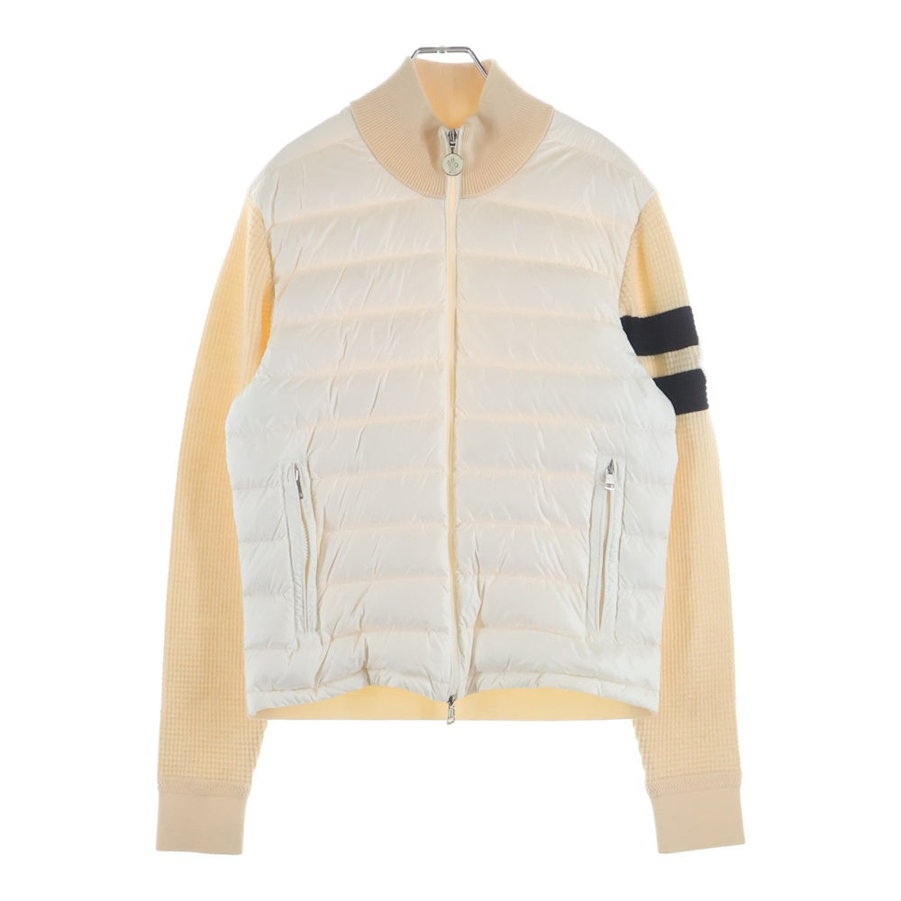 MONCLER(モンクレール) 21AW CARDIGAN TRICOT トリコット 袖ニット切り替え ジップアップダウンジャケット ホワイト G20919B00002