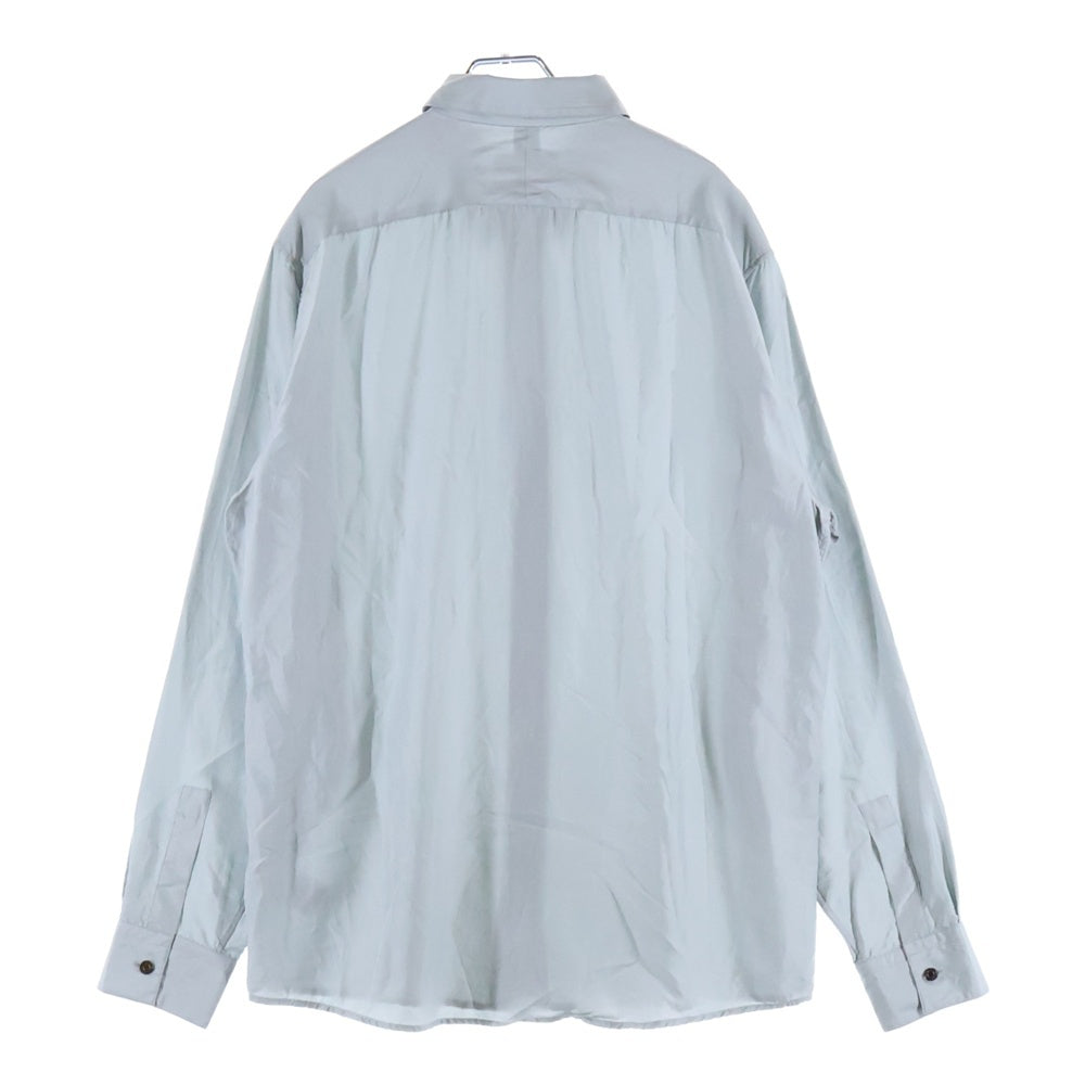HERMES(エルメス) レギュラーカラー ロングスリーブ シルクシャツ ブルー