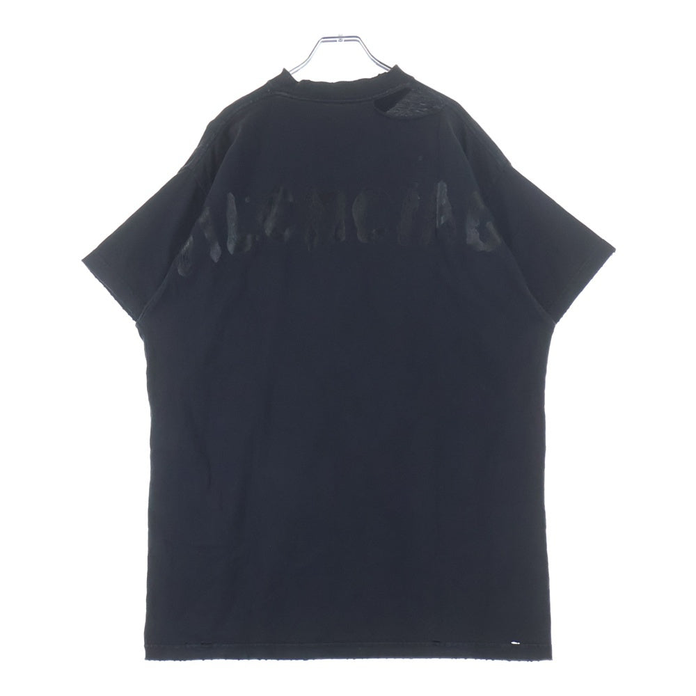 BALENCIAGA(バレンシアガ) ブランドロゴ バックプリント クルーネック 半袖Tシャツカットソー ブラック 787349 TRVT9