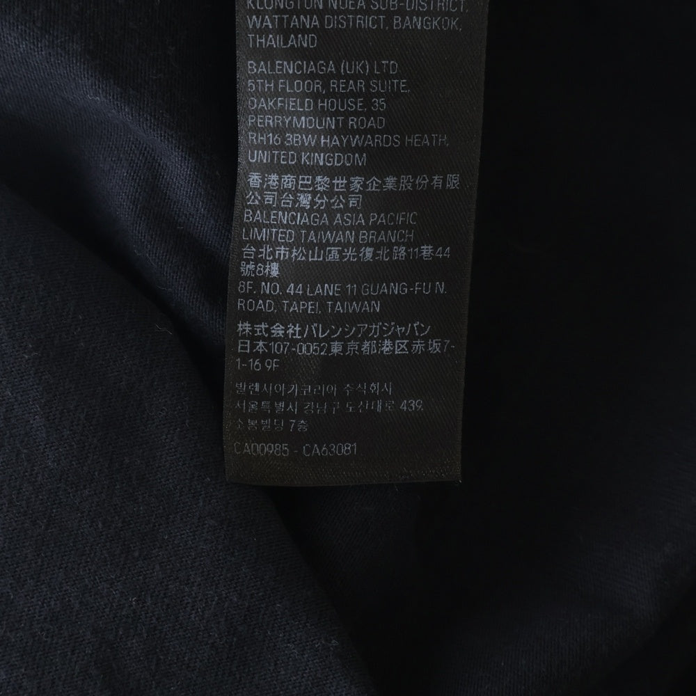 BALENCIAGA(バレンシアガ) ブランドロゴ バックプリント クルーネック 半袖Tシャツカットソー ブラック 787349 TRVT9