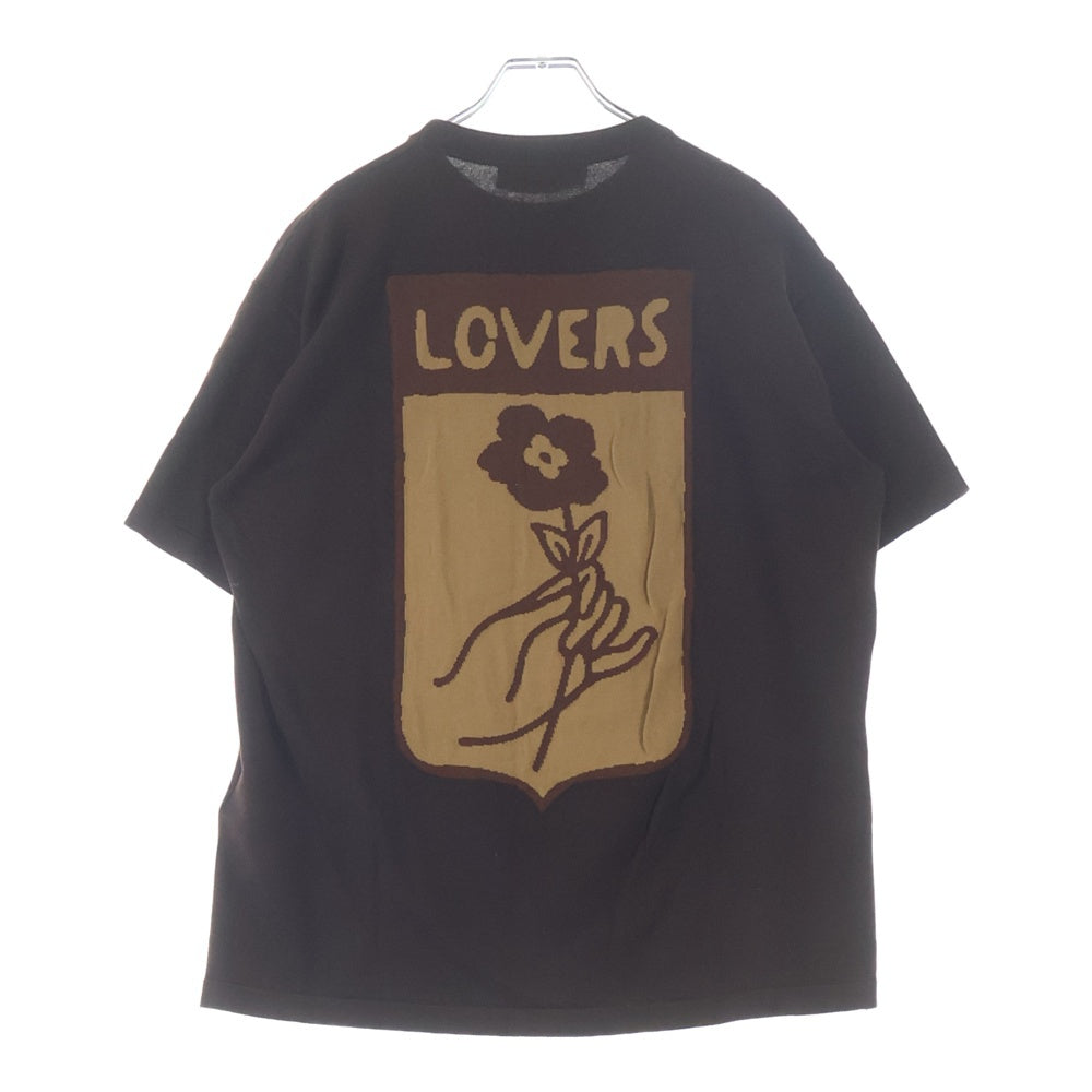 LOUIS VUITTON(ルイヴィトン) 24SS フロントトランクデザイン コットン クルーネック 半袖ニットセーター ブラウン RM241 AUR HQN83W