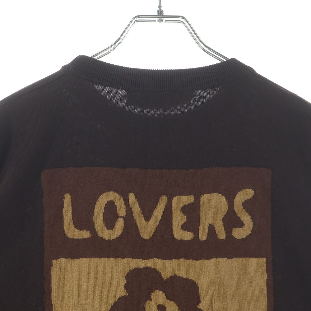 LOUIS VUITTON(ルイヴィトン) 24SS フロントトランクデザイン コットン クルーネック 半袖ニットセーター ブラウン RM241 AUR HQN83W