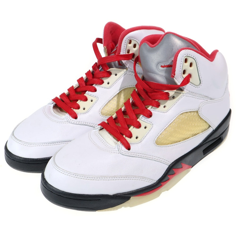NIKE(ナイキ) AIR JORDAN 5 RETRO FIRE RED エアジョーダン5 レトロ ファイアレッド ハイカットスニーカー ホワイト/レッド US9/27cm DA1911-102