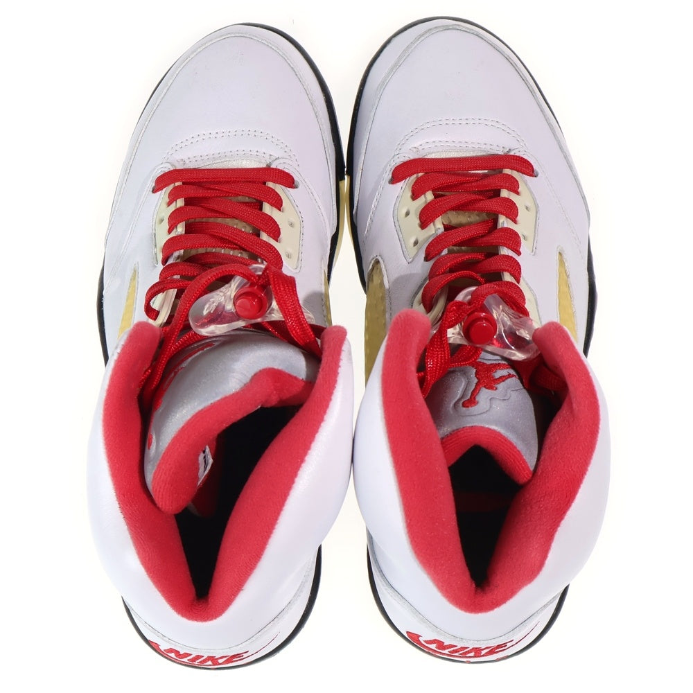 NIKE(ナイキ) AIR JORDAN 5 RETRO FIRE RED エアジョーダン5 レトロ ファイアレッド ハイカットスニーカー ホワイト/レッド US9/27cm DA1911-102