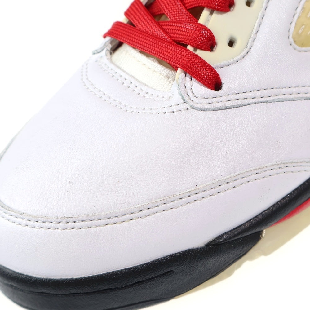 NIKE(ナイキ) AIR JORDAN 5 RETRO FIRE RED エアジョーダン5 レトロ ファイアレッド ハイカットスニーカー ホワイト/レッド US9/27cm DA1911-102