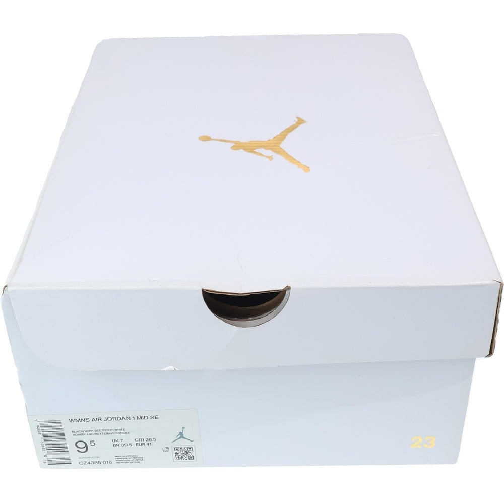 NIKE(ナイキ) WMNS AIR JORDAN 1 MID SE Dark Beetroot ウィメンズ エアジョーダン1 ダークビートルート ミッドカットスニーカー US9.5/26.5cm CZ4385-016 レディース