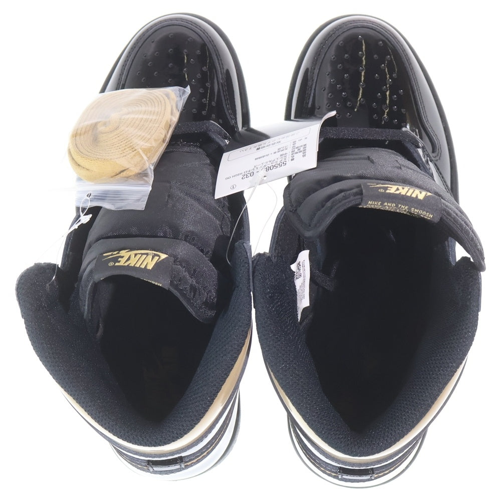NIKE(ナイキ) AIR JORDAN 1 RETRO HIGH OG Black-Metalic Gold エアジョーダン1 レトロ ブラックメタリックゴールド ハイカットスニーカー US8.5/26.5cm 555088-032