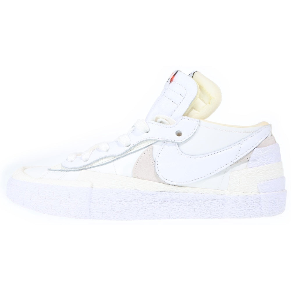 NIKE(ナイキ) ×sacai BLAZER LOW WHITE PATENT LEATHER サカイ ブレイザー パテント レザーローカットスニーカー ホワイト US9.5/27.5cm DM6443-100