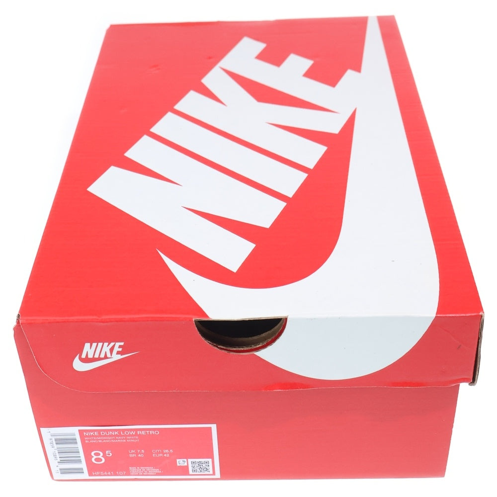 NIKE(ナイキ) DUNK LOW RETRO MIDNIGHT ダンク レトロ ミッドナイト ローカットスニーカー ネイビー/ホワイト US8.5/26.5cm HF5441-107