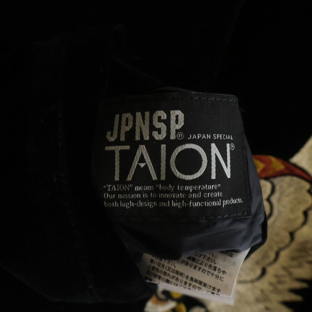 TAION(タイオン) WAIPER別注 ALASKA リバーシブル スカジャン ダウンジャケット ブラック/ホワイト TAION-JK04WPJS-AL